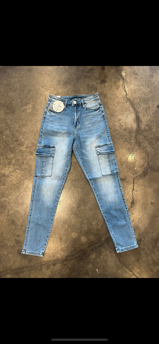 High Wasted Skinny Cargo Jean