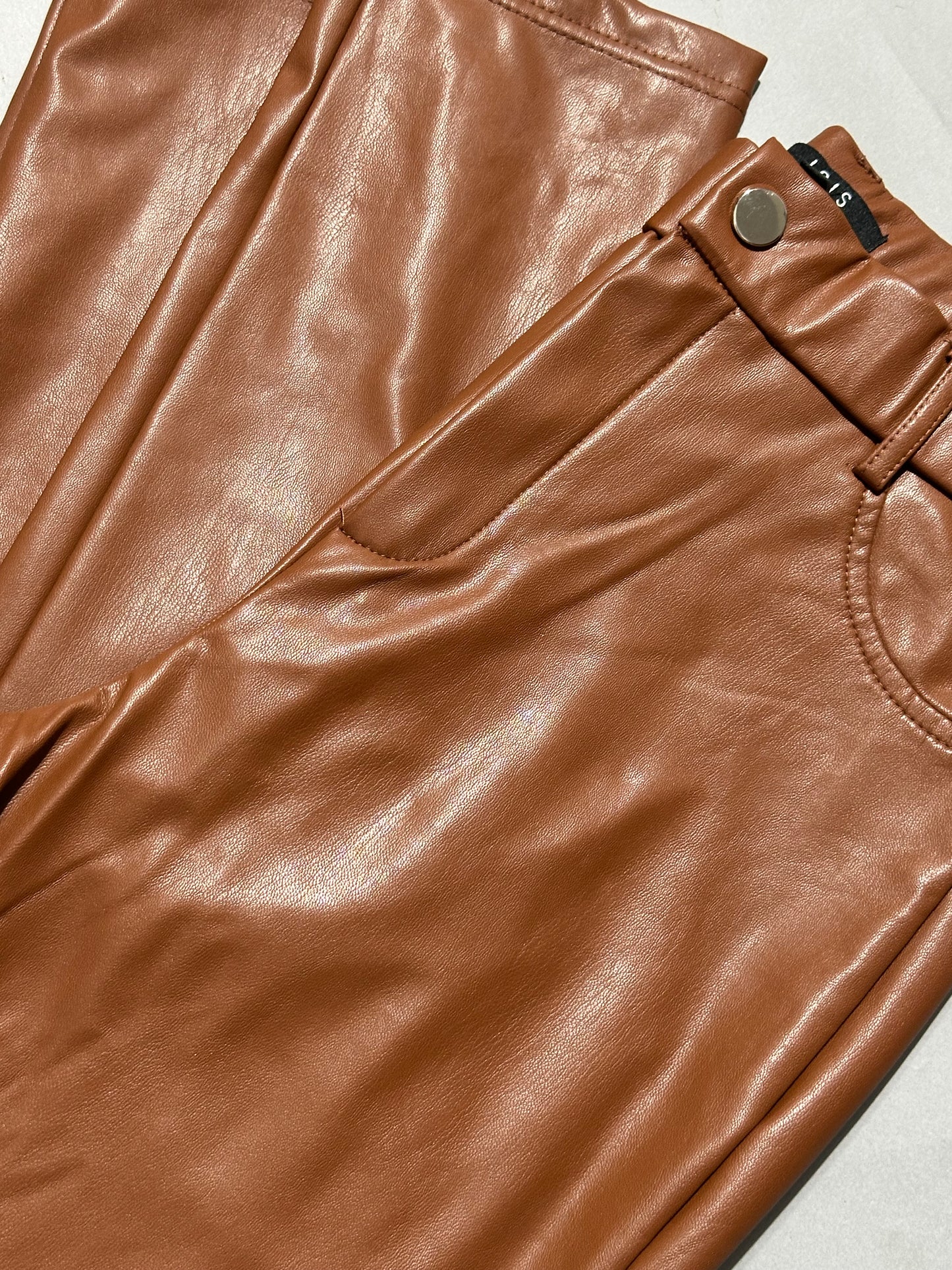 Brown Leather Skinny Pant