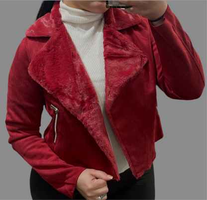 Wine Faux Jacket