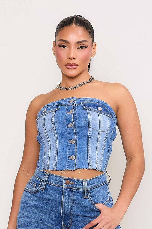 Jean crop top