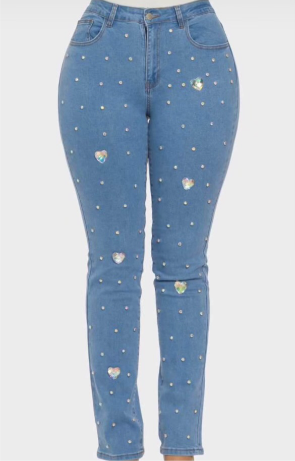 Heart Sparkle denim jean