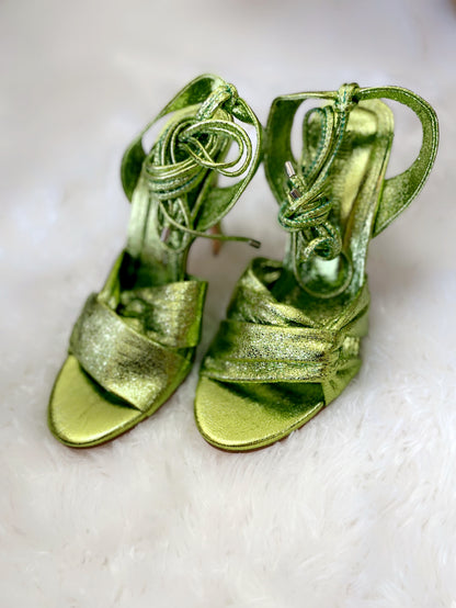 Green Metallic Heels